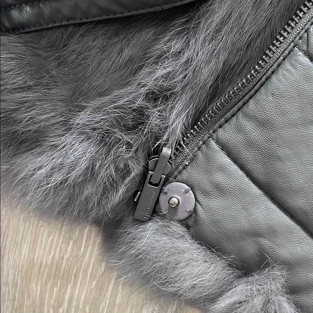 BCBGMaxAzria Gray Rabbit Fur Vest - Picture 10 of 12